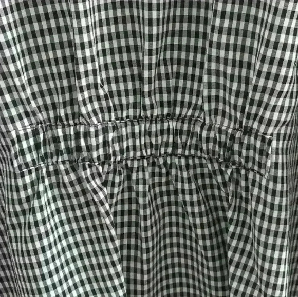 RED CORAL | Women's Black/White Checkered V-neck Bell  Sleeved Top - Picture 3 of 4